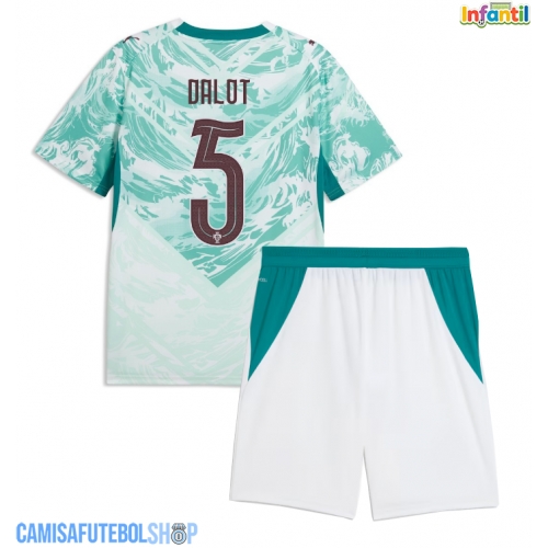 Camisa de time de futebol Portugal Diogo Dalot #5 Replicas 2º Equipamento Infantil Mundo 2026 Manga Curta (+ Calças curtas)
